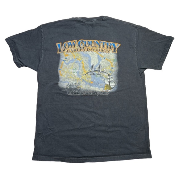 VINTAGE HARLEY-DAVIDSON LOW COUNTRY CHARLESTON SC T SHIRT SZ L - Picture 4 of 7